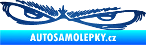 Samolepka Oči 005 levá škrábaný kov modrý