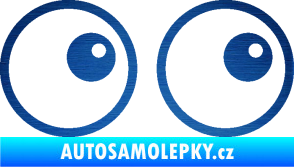 Samolepka Oči 006 pravá škrábaný kov modrý