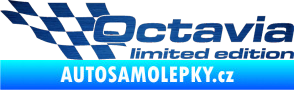 Samolepka Octavia limited edition levá škrábaný kov modrý