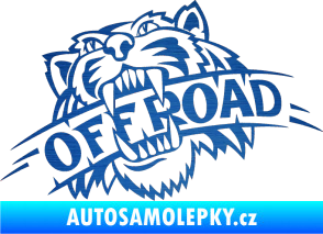 Samolepka Off Road 001  škrábaný kov modrý