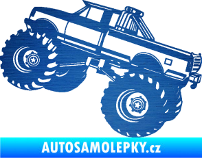 Samolepka Off Road 003 levá škrábaný kov modrý