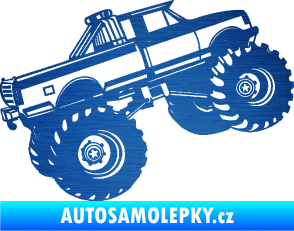 Samolepka Off Road 003 pravá škrábaný kov modrý