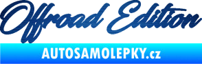 Samolepka Offroad edition 003 nápis škrábaný kov modrý