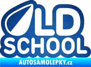 Samolepka Old School 002 škrábaný kov modrý