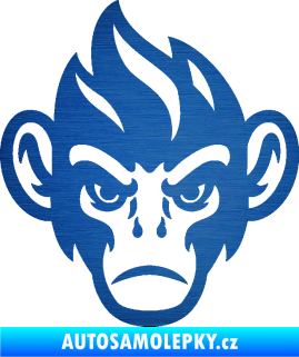 Samolepka Opičák 002 levá škrábaný kov modrý