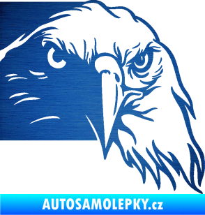 Samolepka Orel 010 pravá hlava škrábaný kov modrý