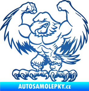 Samolepka Orel svalovec levá škrábaný kov modrý