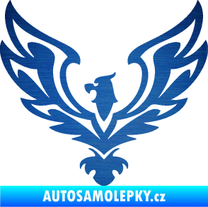 Samolepka Orlice 010 levá škrábaný kov modrý