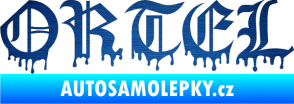 Samolepka Ortel škrábaný kov modrý