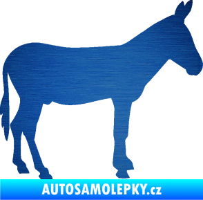 Samolepka Osel 002 pravá škrábaný kov modrý