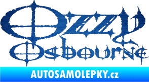 Samolepka Ozzy Osbourne 002 škrábaný kov modrý