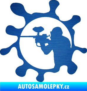 Samolepka Paintball 004 levá škrábaný kov modrý