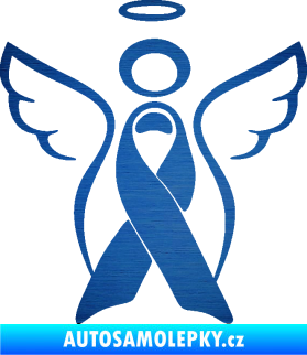 Samolepka Památeční andělíček memory škrábaný kov modrý
