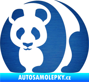 Samolepka Panda 001 levá škrábaný kov modrý