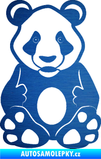 Samolepka Panda 006  škrábaný kov modrý