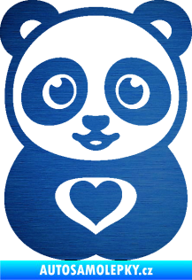 Samolepka Panda 008 roztomilá škrábaný kov modrý