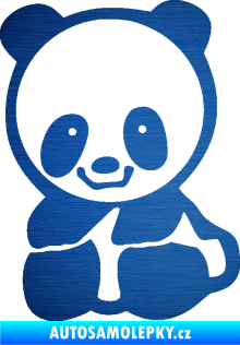 Samolepka Panda 009 levá baby škrábaný kov modrý