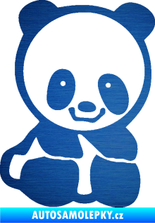 Samolepka Panda 009 pravá baby škrábaný kov modrý