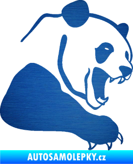 Samolepka Panda 010 pravá škrábaný kov modrý
