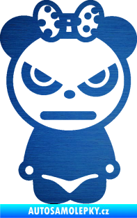 Samolepka Panda girl škrábaný kov modrý