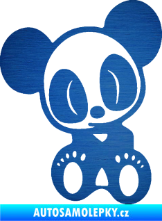 Samolepka Panda JDM levá škrábaný kov modrý