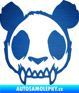 Samolepka Panda zombie  škrábaný kov modrý