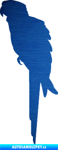 Samolepka Papoušek 001 levá škrábaný kov modrý
