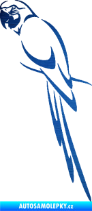 Samolepka Papoušek 005 levá škrábaný kov modrý