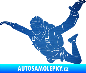Samolepka Parašutista 004 levá škrábaný kov modrý