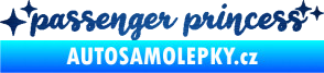 Samolepka Passenger Princess 002 nápis s hvězdičkami škrábaný kov modrý