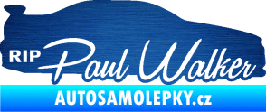 Samolepka Paul Walker 005 RIP škrábaný kov modrý