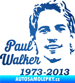 Samolepka Paul Walker 007 RIP škrábaný kov modrý