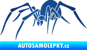 Samolepka Pavouk 002  levá škrábaný kov modrý