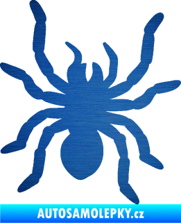 Samolepka Pavouk 014 pravá škrábaný kov modrý