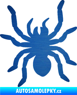 Samolepka Pavouk 014 levá škrábaný kov modrý