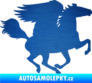 Samolepka Pegas 001 pravá okřídlený kůň škrábaný kov modrý
