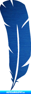 Samolepka Peříčko 002 levá škrábaný kov modrý