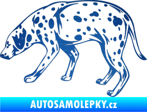 Samolepka Pes 001 levá Dalmatin škrábaný kov modrý