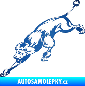 Samolepka Pes 022 levá Pudl škrábaný kov modrý