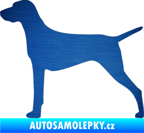 Samolepka Pes 052 levá Ohař škrábaný kov modrý