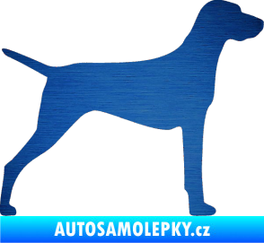 Samolepka Pes 052 pravá Ohař škrábaný kov modrý