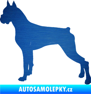 Samolepka Pes 087 levá Boxer škrábaný kov modrý