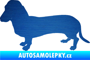 Samolepka Pes 094 levá Baset škrábaný kov modrý