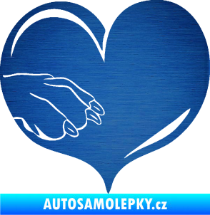 Samolepka Pes 102 levá packa škrábaný kov modrý