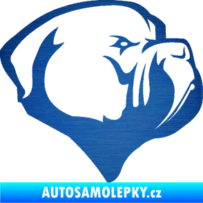 Samolepka Pes 116 pravá pitbull škrábaný kov modrý