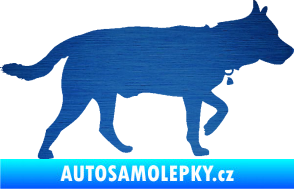 Samolepka Pes 121 pravá německý ovčák škrábaný kov modrý