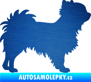 Samolepka Pes 156 pravá čivava škrábaný kov modrý