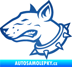 Samolepka Pes 167 levá pitbull škrábaný kov modrý
