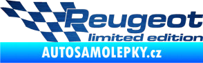 Samolepka Peugeot limited edition levá škrábaný kov modrý