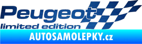 Samolepka Peugeot limited edition pravá škrábaný kov modrý